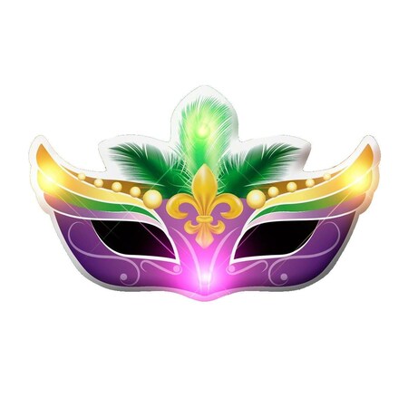 Endless Games Mardi Gras Mask Flashing Body Light Lapel Pins EN2805561